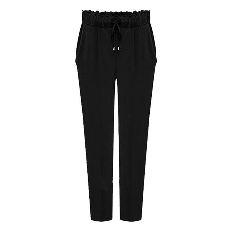 Comfortable Women Harem Pants Long Trousers With Drawstring And Breathable Fabric