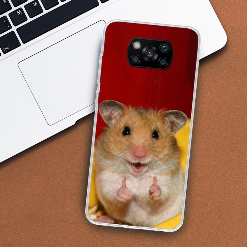 Милый чехол для телефона с изображением хомяка для Xiaomi Poco X3 Nfc X4 Gt X5 Pro M5S M4 M3 M2 F5 F4 F3 F2 F1 Mi Note 10 Fundas Shell