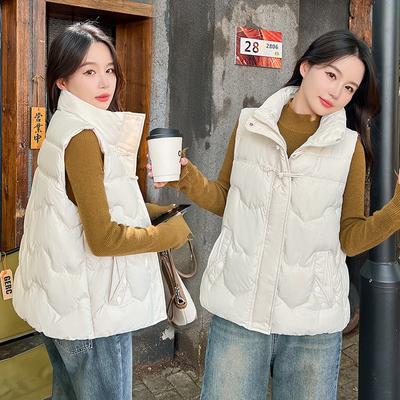 Новый осенне-зимний женский модный жилет из хлопка, свободный и универсальный жилет из хлопка для верхней одежды