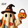 LED Light Up Ghost Lighted Vintage Patchwork Ghost, Halloween Decor for Home Display, Vintage-inspired Figurine Cute with Soft Mantels Shelves Porches