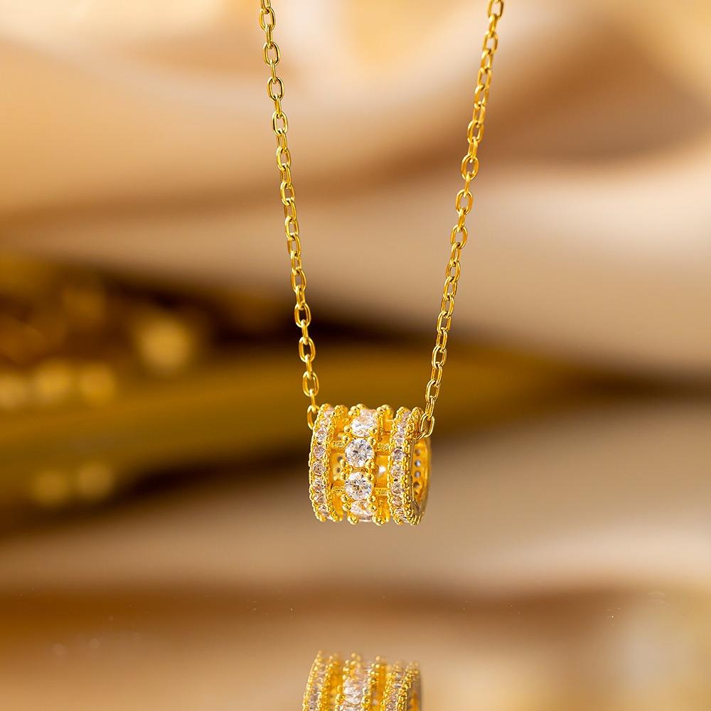 Elegant Full Zircon Copper Necklace Women Simple Exquisite Collarbone Chain Luxury Micro Inlaid Jewelry Gift
