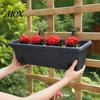 Universal Railing Flower Box Brackets 4Pcs Adjustable Planter Brackets, Stainless Steel Hangers, Stand for Balconies No Drill Plant Supports