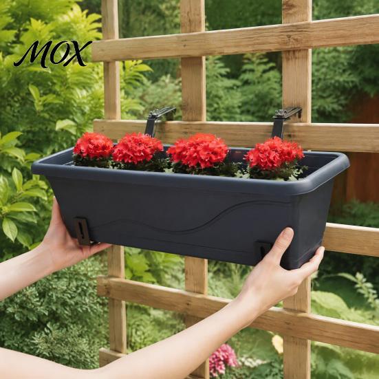 Universal Railing Flower Box Brackets 4Pcs Adjustable Planter Brackets, Stainless Steel Hangers, Stand for Balconies No Drill Plant Supports