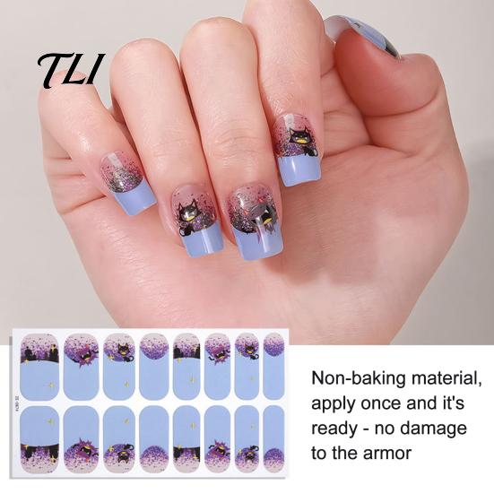No Bake Nail Decals Halloween Glow-in-the-Dark Stickers, Gothic Spider Web Ghost Manicure Easy Use Stickers Decoration Decals, Art Accessories