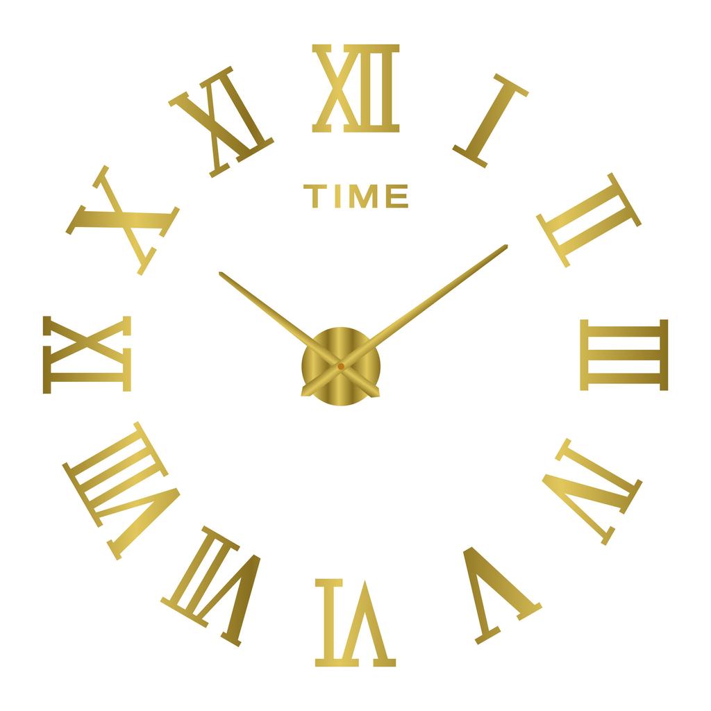 Roman Art Wall Clock Punch-free Travel Time Accuracy Digital Wall Clock for Living Room Home Decoration School Decoration