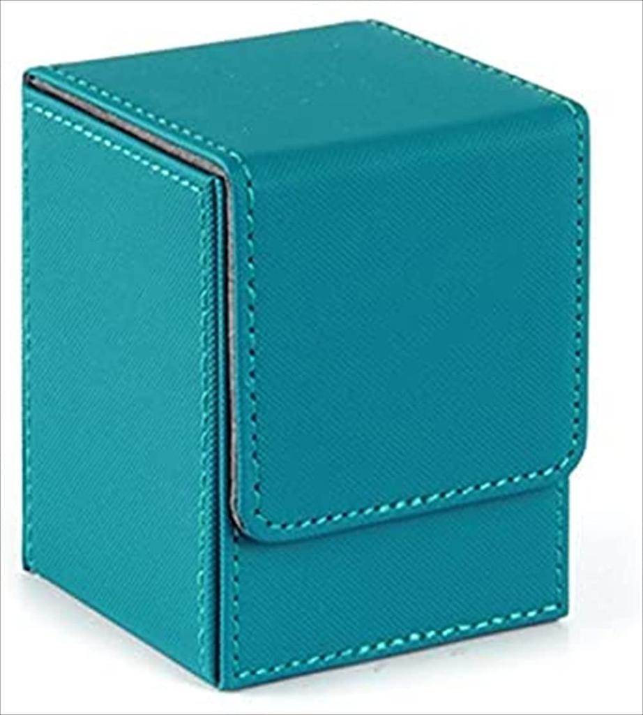 KENOU Leather Deck PU Holds 100 Cards Sleeves Deck Box for Various Trading Card Games Case, 9-Color Leather, Vertically, Compatible, Magnetic, (Light