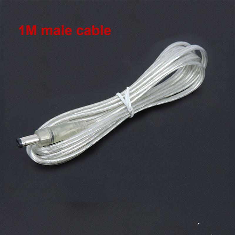 100 см прозрачный женский мужской адаптер питания постоянного тока кабель-пигтейл 5.5x2.1 мм 12 В разъем удлинитель для светодиодных лент