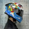 LVS Full Face Motorcycle Helmet Men Women Racing Style Glossy Colorful Design DOT Approved Size S M L XL