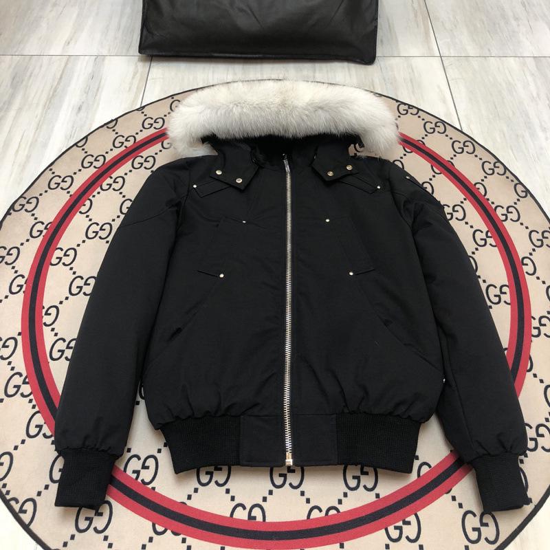 Мужская пуховая куртка Moose с капюшоном и воротником из лисьего меха