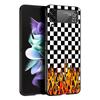 Клетчатая шахматная доска Чехол Для Samsung Galaxy Z Flip3 Flip4 Flip5 Чехол-оболочка Для Z Flip 3 4 5 6 7 Жесткая складывающаяся крышка