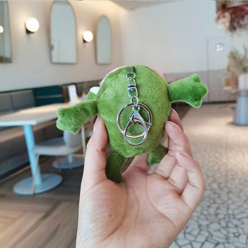 8cm Cartoon Red Lip Frog Plush Doll Backpack Schoolbag Pendant Soft Stuffed Animal Frog Peluche Keychain Boutique Doll