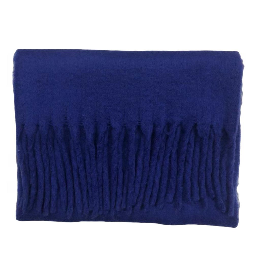 Solid Color Mohair Loop Yarn Scarf Women's Autumn and Winter New High-end Versatile Warm Scarf Shawl Dual-purpose