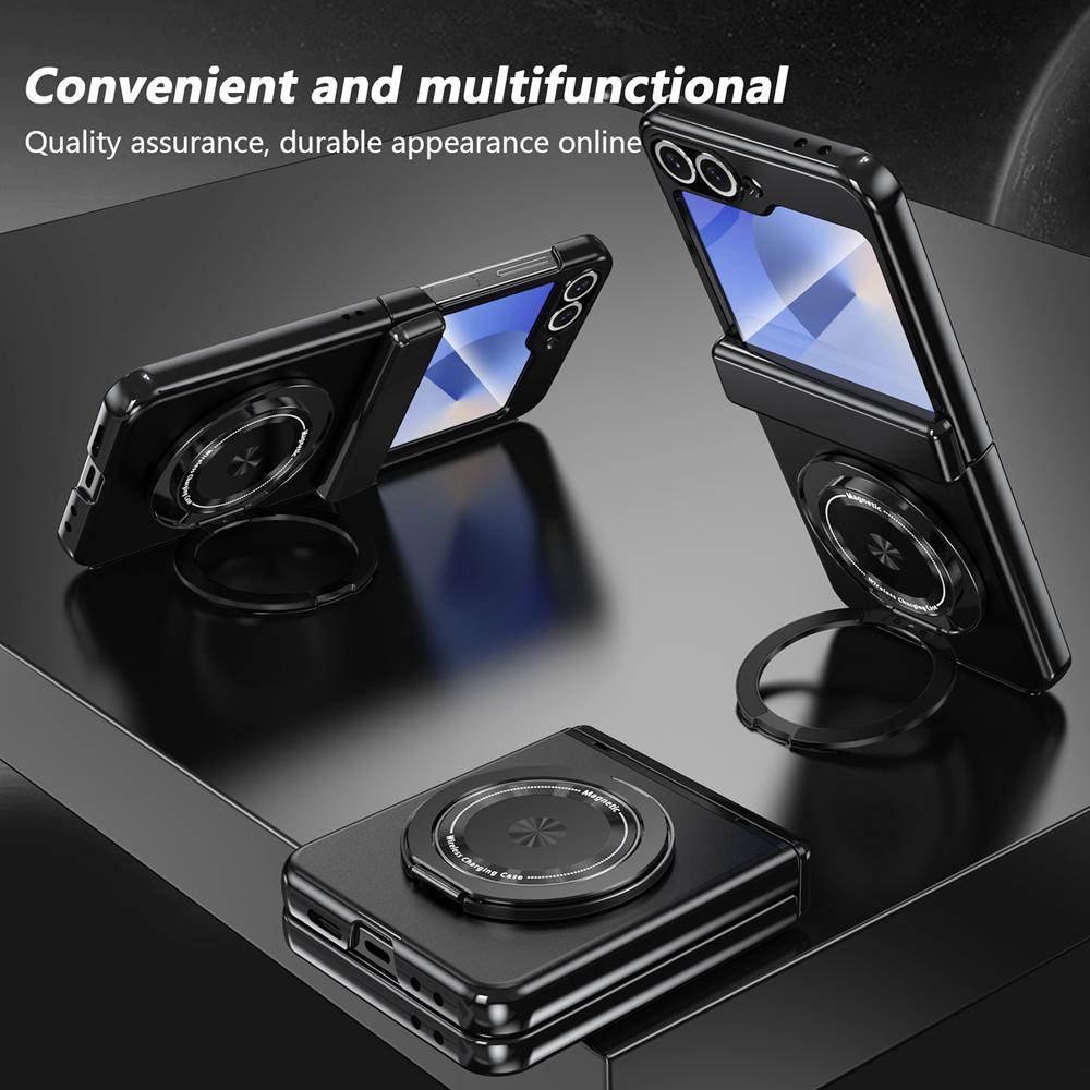 KEYSION Вращающийся на 360 ° магнитный чехол-кольцо MagSafe для Samsung Galaxy Z Flip 6 5 4 3 шарнирный чехол для телефона с защитой экрана