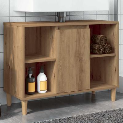 vidaXL Badschrank Braun Artisan-Eiche 80x33x60 Cm Holzwerkstoff