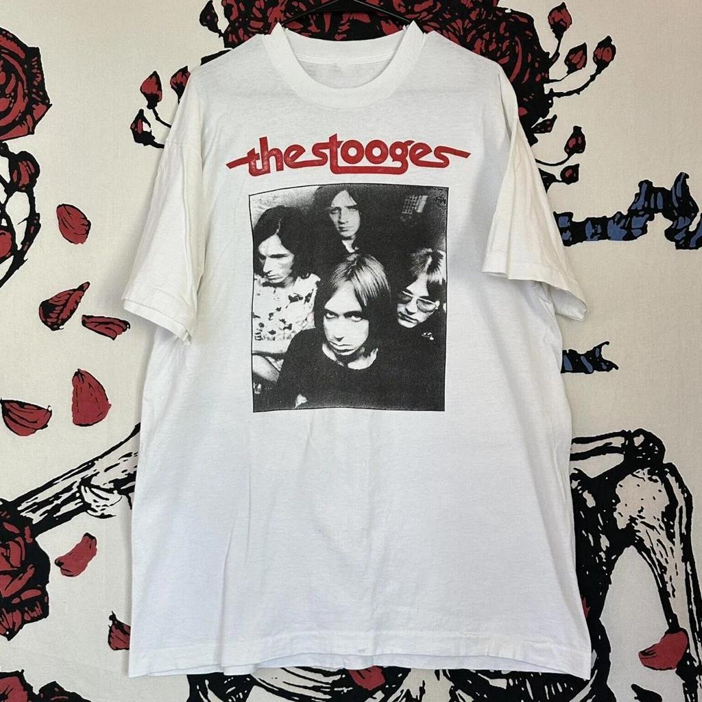 Белая футболка рок-группы The Stooges Унисекс футболка Все размеры от S до 5XL 2F34