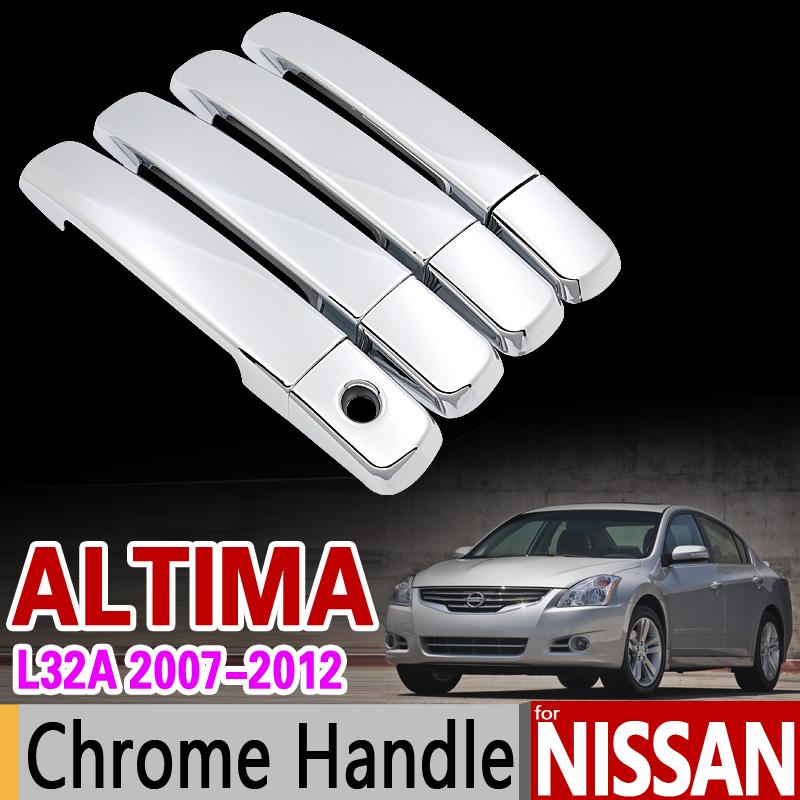 Для Nissan Altima 2007-2012 L32A хромированная накладка на ручку, набор накладок седан-купе 2008 2009 2010 2011, аксессуары, наклейки для автомобиля