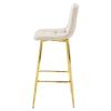 ARCETO stool - beige velvet / GOLDEN legs x 2