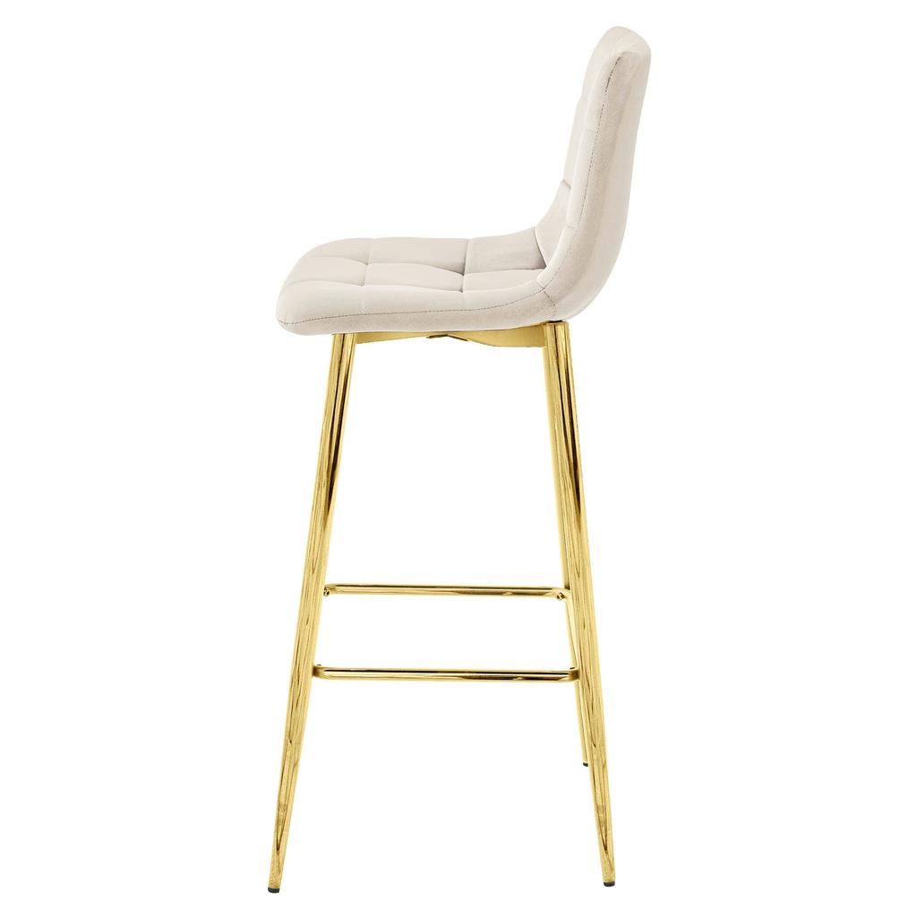 ARCETO stool - beige velvet / GOLDEN legs x 2