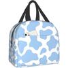 Светло-голубая корова животное сумка для ланча для путешествий работы пикника бенто термосумка многоразовая сумка-тоут ланч-боксы изолированный контейнер хозяйственные сумки