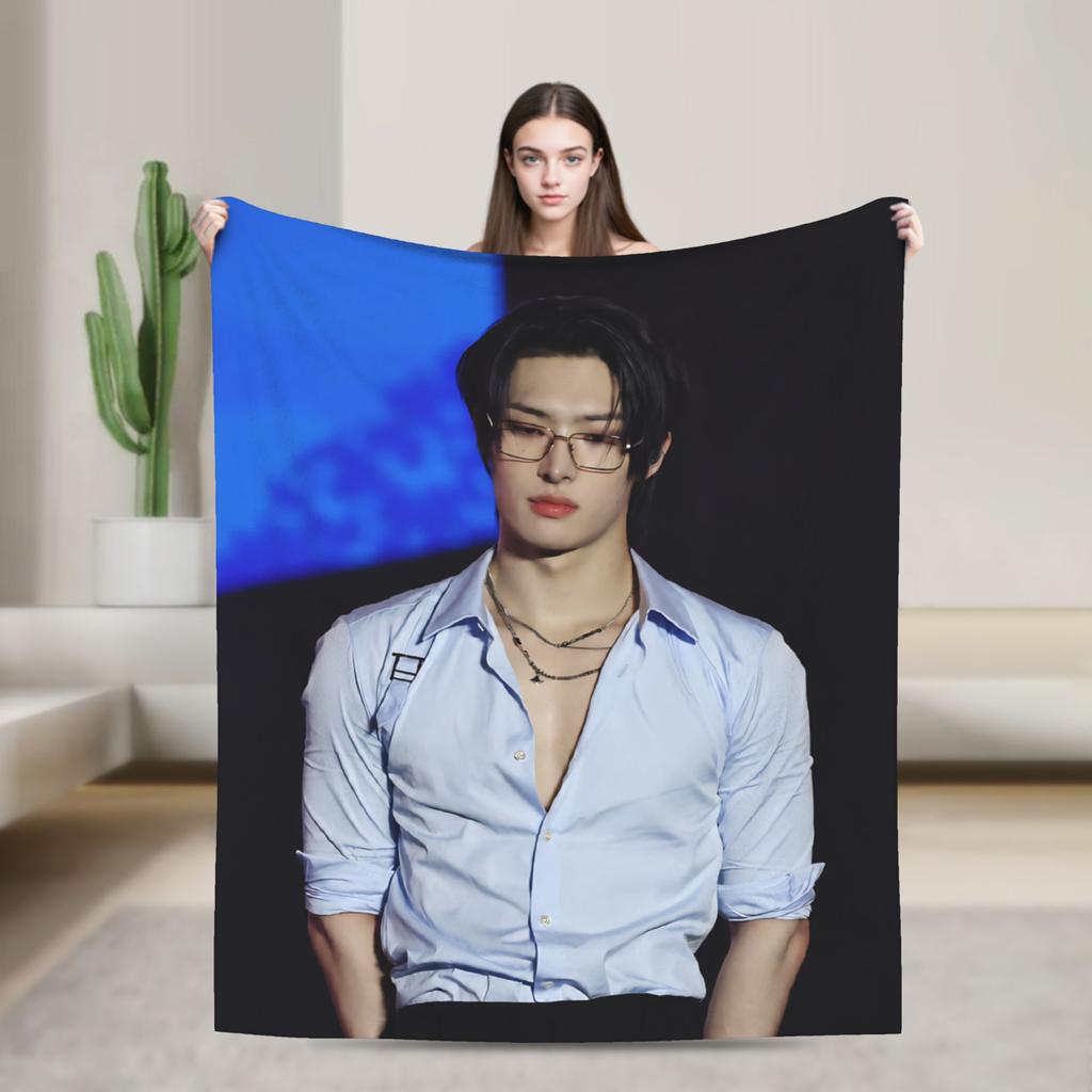 Пледы San Ateezs Kpop Флисовый Текстиль Декор Портативный Ультра-Мягкий Плед Для Дома Дивана Постельного Белья