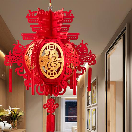 2024 Chinese Character Lanterns Create Atmosphere Fade-resistant with Tassel Indoor/Outdoor Decor for Spring Festival New Year's Day