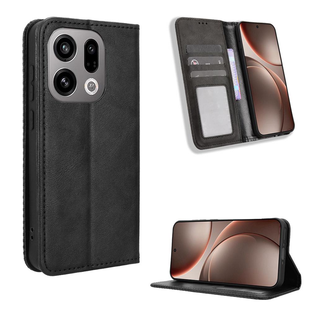 Flip Covers For OPPO Find X10 E,Find X9,Find X9S Leather Case [Flip Vintage Leather] Shockproof Durable Retro Phone Case