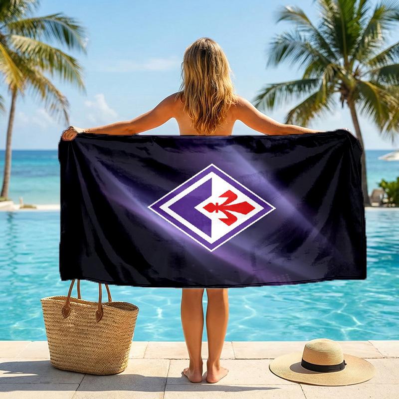 Полотенце для пляжа Fiorentina FC, быстросохнущее, из микрофибры, впитывающее, портативное, для путешествий, для плавания