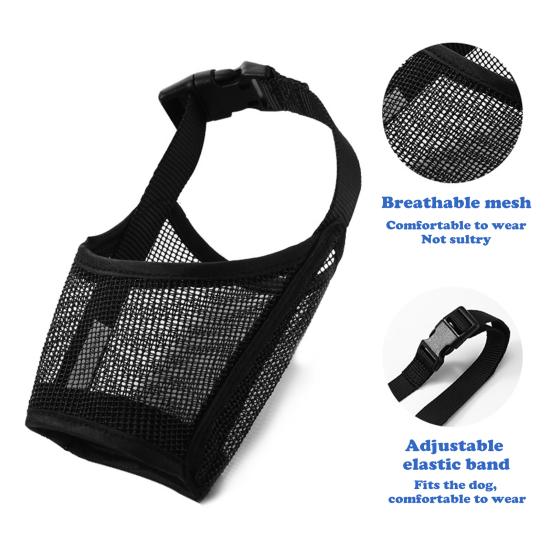 Намордник для собак, регулируемый, мягкий, сетчатый, дышащий, против укусов, лая, жевания, намордник для собак больших собак