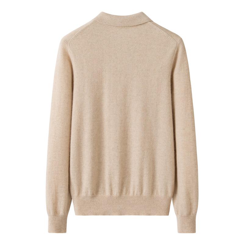 Женский свитер большого размера из 100% чистого кашемира свободного кроя, теплый, с воротником поло