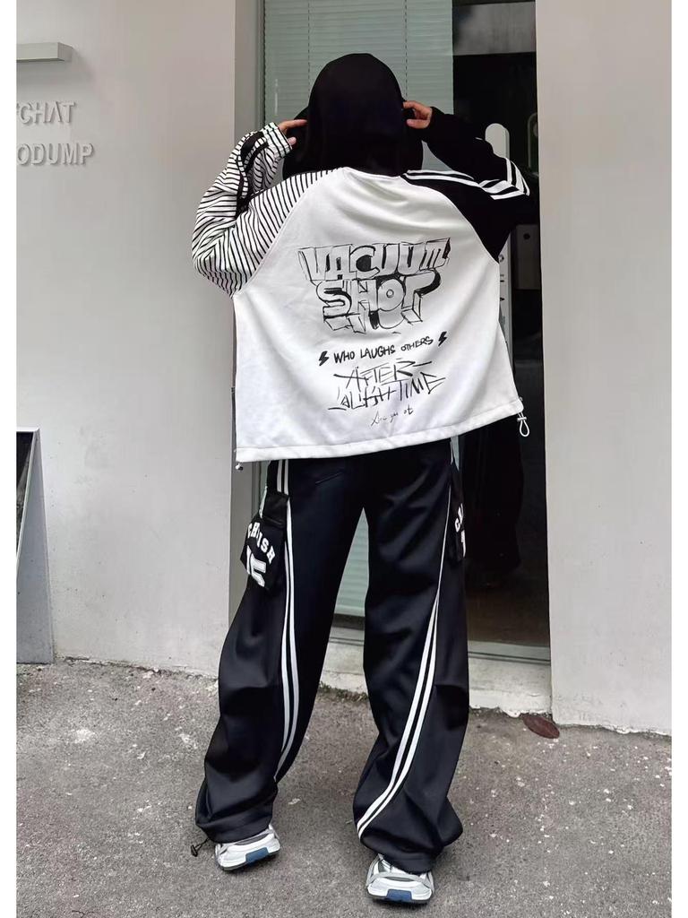 Женская джинсовая ветровка в европейском стиле, весна 2026, пэчворк, с принтом из букв