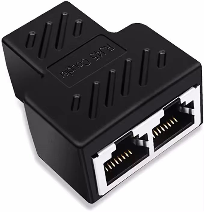 One To Two adapter For Ethernet Cable Splitter Rj45 8P8C PC Version Simultaneous Internet Access IPTV Broadband Three Way Conn