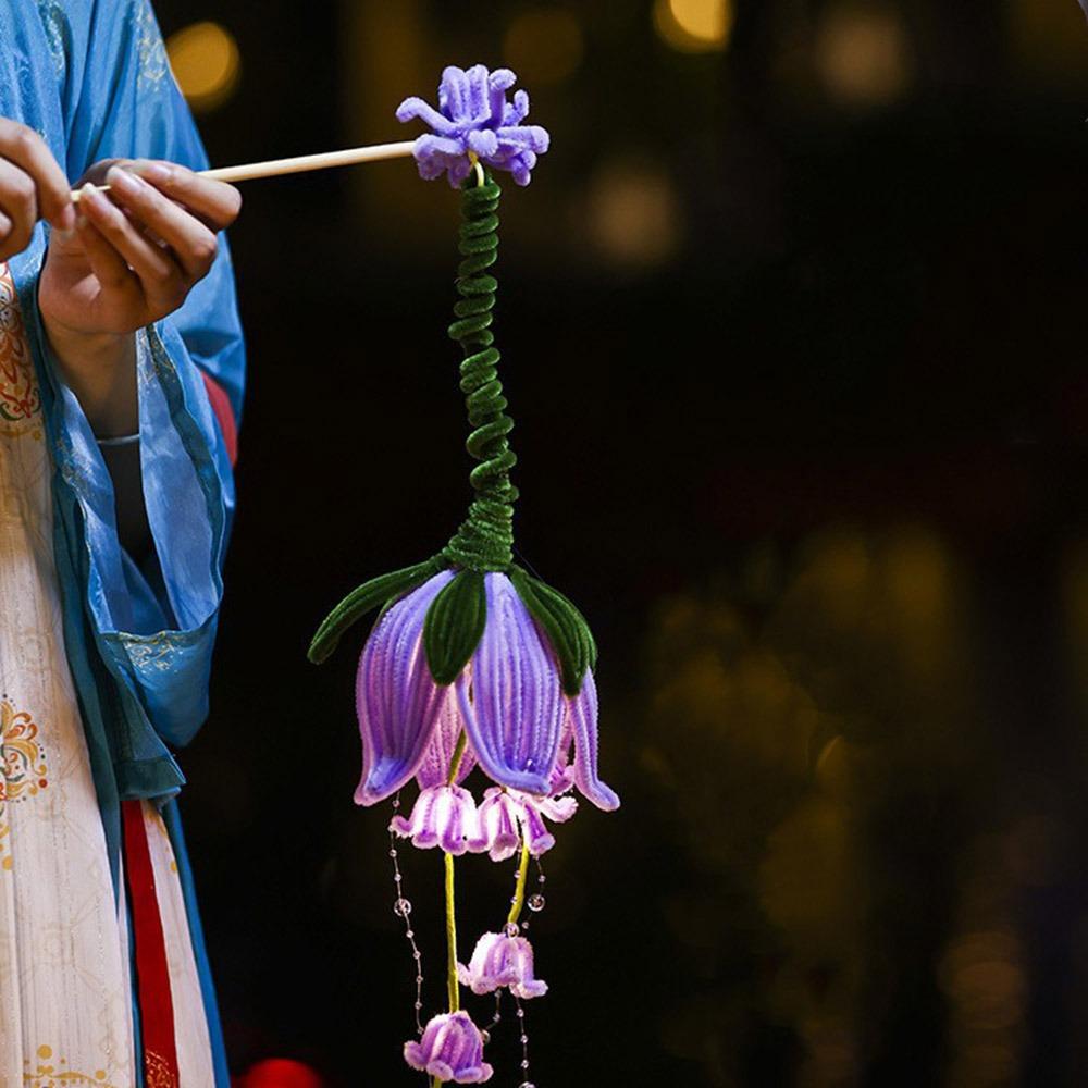 Ручная работа, витая палочка, цветок лотоса, фонарь, DIY набор материалов со светодиодной подсветкой, традиционный китайский фонарь, светящийся