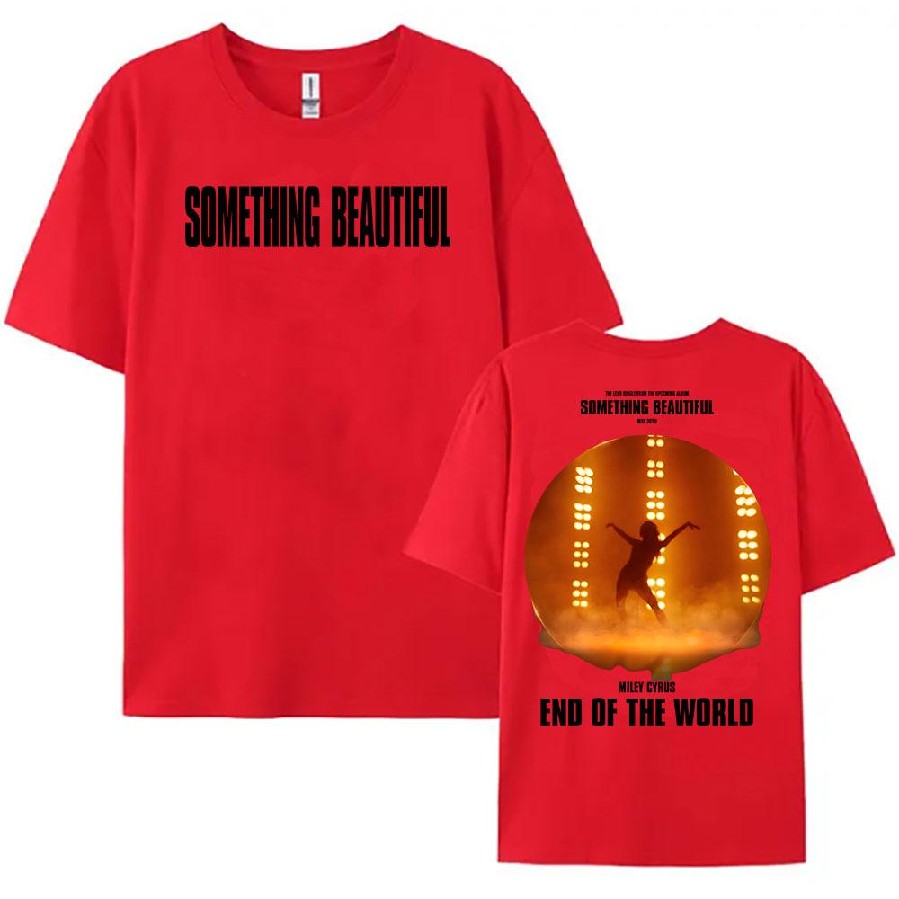 Y2K Miley Cyrus Fim Do Mundo Camiseta Algo Lindo álbum 2025 Camisetas De Unisexga Curta algodão Feminino T Camisa Unissex