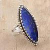 Lapis Lazuli Gemstone Marquise Ring, Statement Ring, Bezel Ring, Bohemian Ring, Party Ring, Handmade Ring, 925 Silver Jewelry