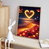 New Arrival 5D DIY Full Circle Diamond Painting "Love Beach" Embroidery Cross Stitch Home Decor Gift
