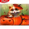 Diamond Embroidery Cross Stitch Halloween Diamond Painting Cat Mosaic Animal Handmade Gift Craft Kit