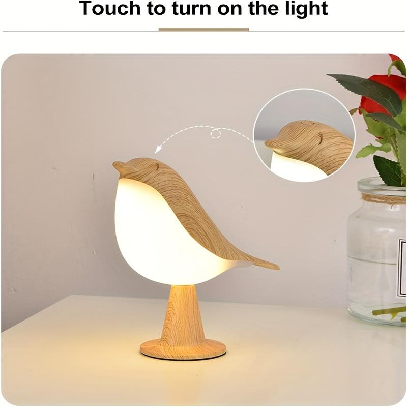 1 шт. перезаряжаемая светодиодная настольная лампа Cute Bird с трехуровневой регулировкой яркости, функцией ароматерапии и сенсорным управлением