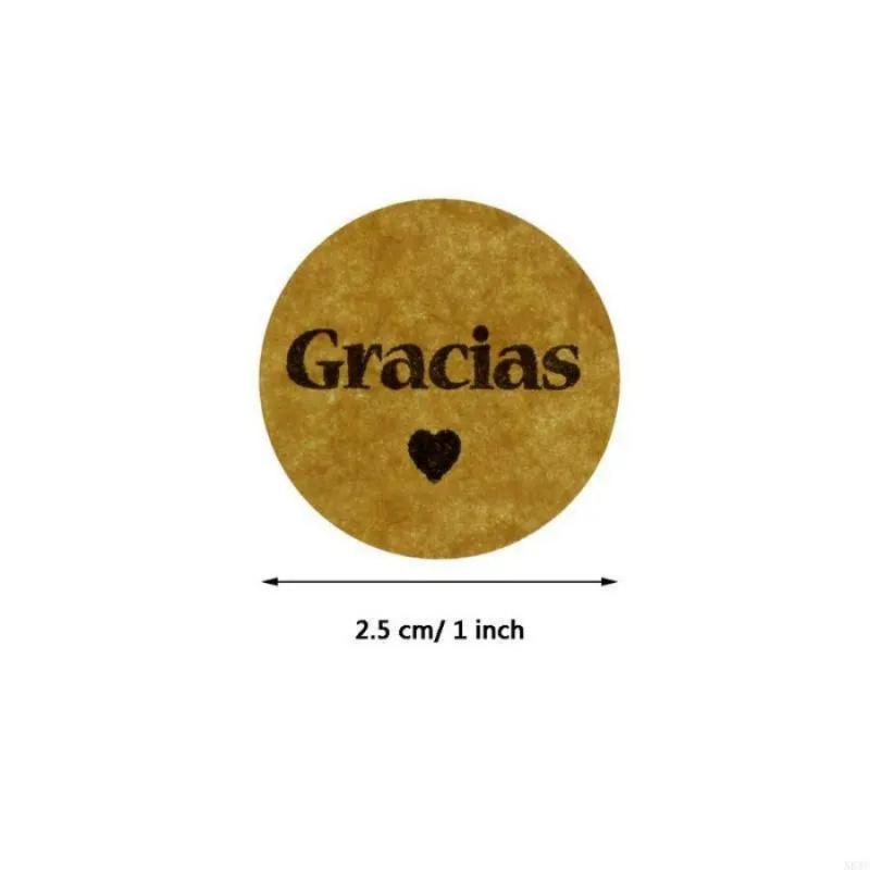 500 шт./рулонИспанскийGraciasСпасибо Наклейки Наклейки для запечатывания конвертов Наклейки для запечатывания пакетов для выпечки и подарков Праздничный декор