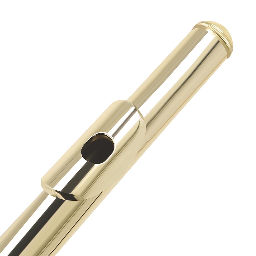 SLADE Western Concert Flute Cupronickel Nicke Plated 16 Holes C Key Woodwind Instrument with Cleaning Cloth Stick