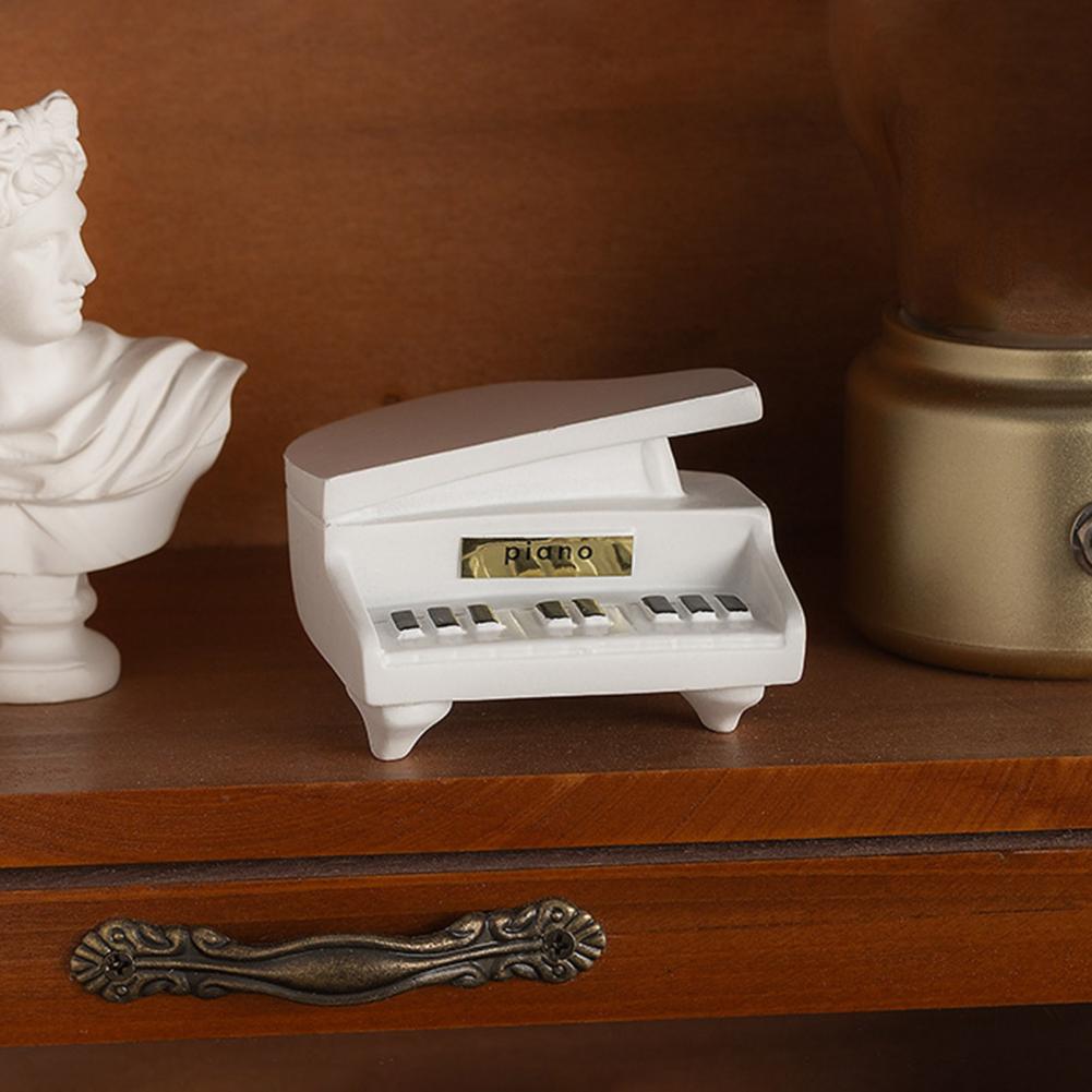 Resin Cat Figurine Whimsical Cat Sculpture Adorable Cat Piano Figurines for Home Office Desk Decoration Resin for Bedroom