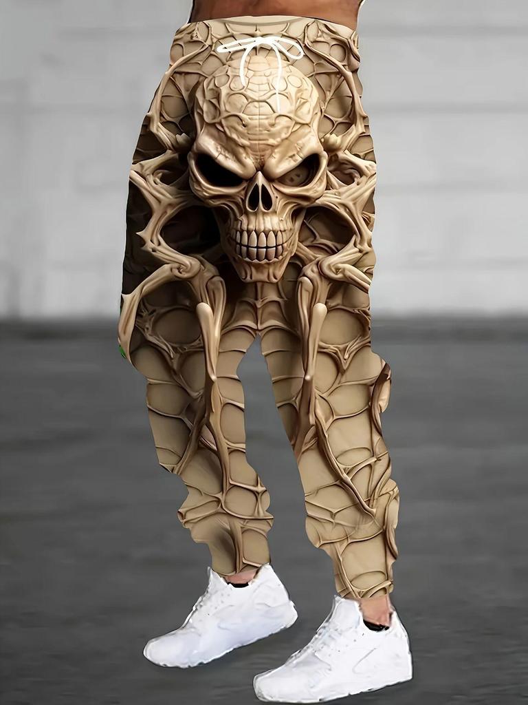 Мужские повседневные длинные спортивные штаны с 3D-принтом на осень 2025 года - Европейский и американский стиль