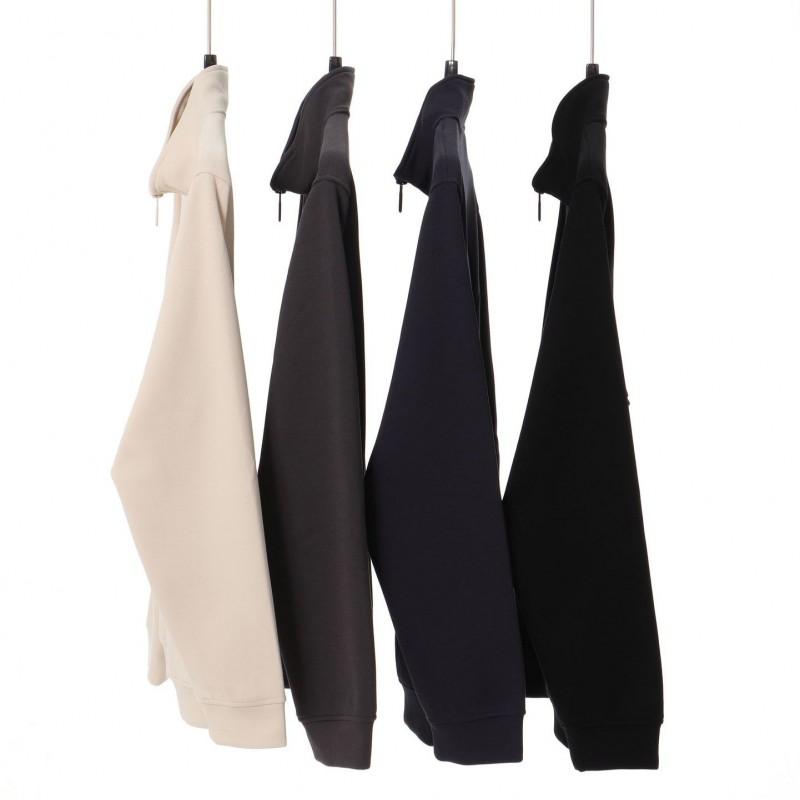 Unisex Zip-Up Stand Collar Cardigan Sweatshirt 400G Heavyweight Loose Casual Top