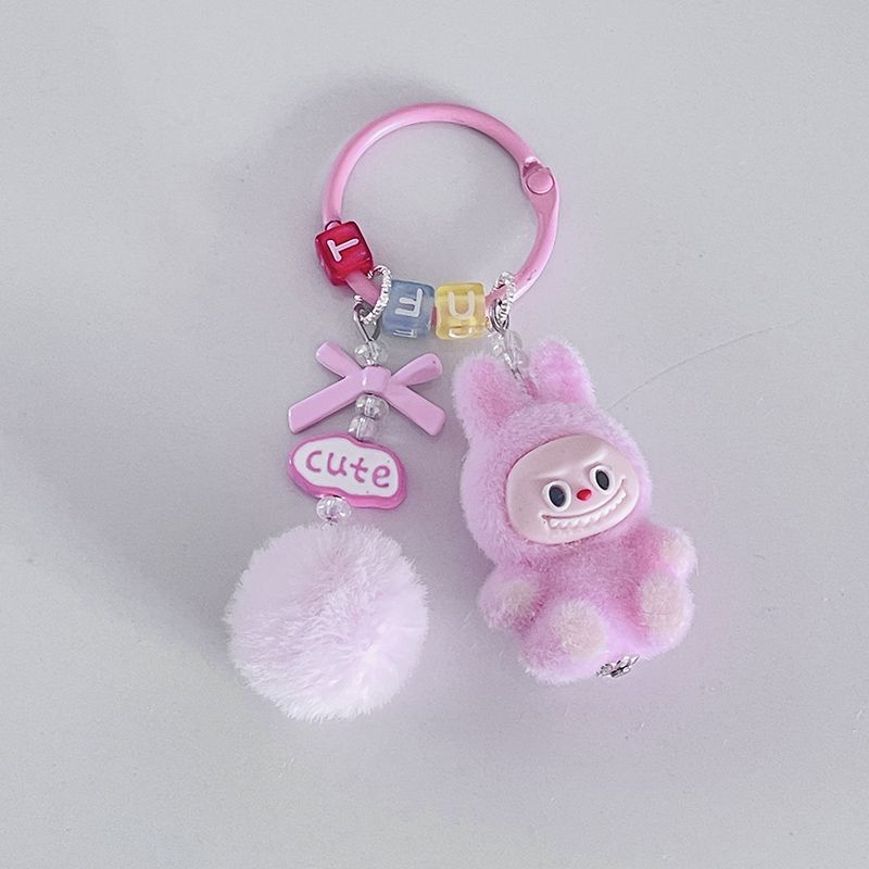 Mini Labubu Furball Backpack Mobile Pendant Cute Keychain Gift
