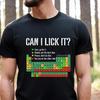 Можно ли мне это лизнуть Футболка с таблицей Менделеева Смешные рубашки по химии Таблица элементов Наука Химическая лаборатория Подарок Смешной подарок по химии унисекс