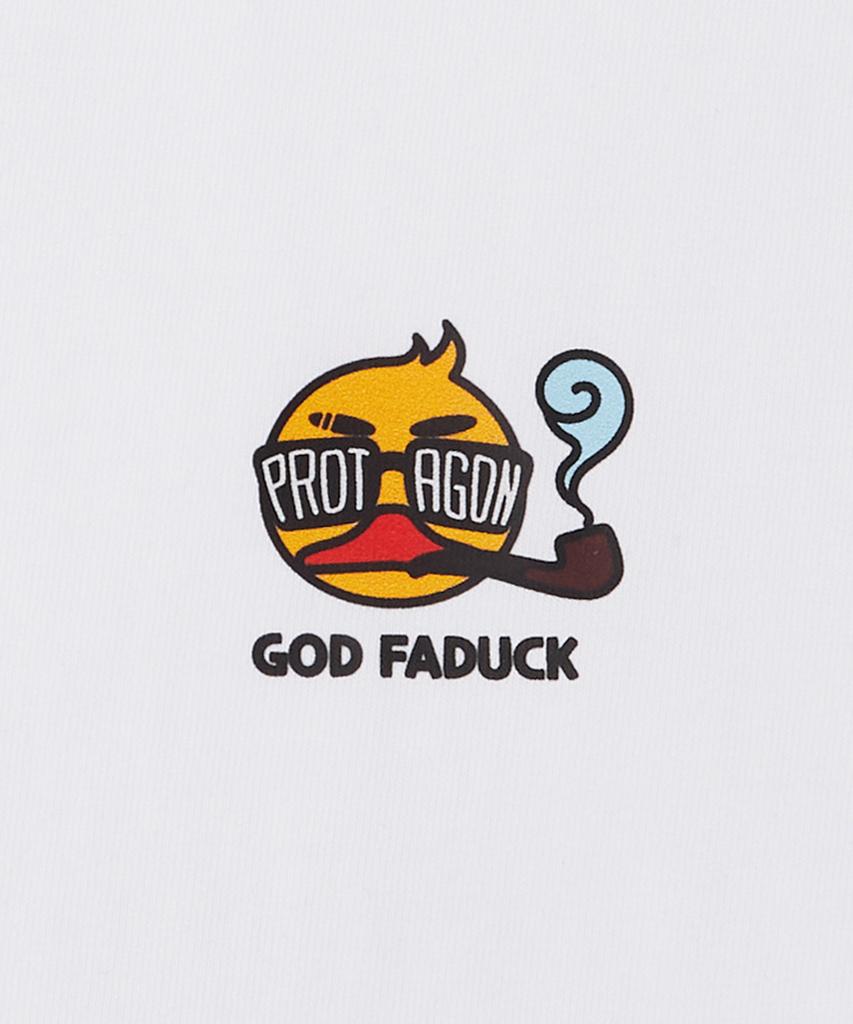 PROTAGON Футболка с коротким рукавом God Faduck (белый)