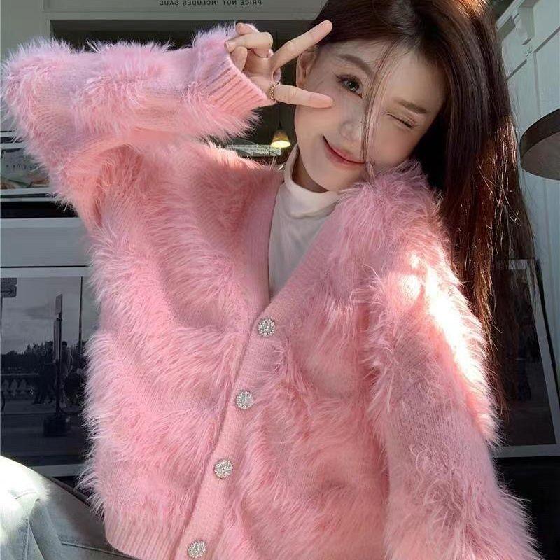 Кардиган, свитер, женский топ, супер фея, норковое флисовое женское пальто с длинными рукавами, модное иностранное женское пальто с длинными рукавами
