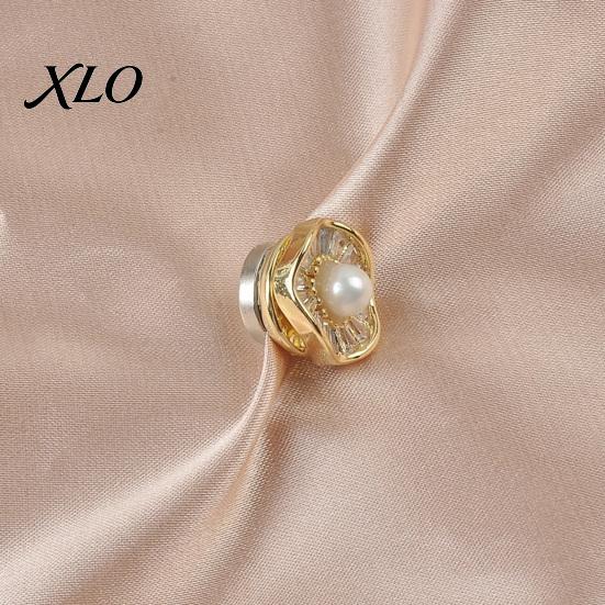 No Damage Scarf Button Faux Pearl Magnetic Pin, Sew Safety Clothing Decorative Brooch for Shirts Sweater, Reusable Pins