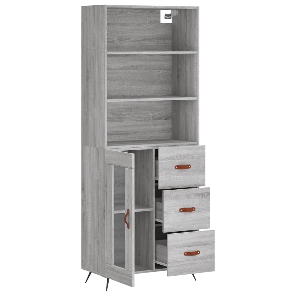 Highboard Gray Sonoma 69.5 x 34 x 180 cm Particleboard
