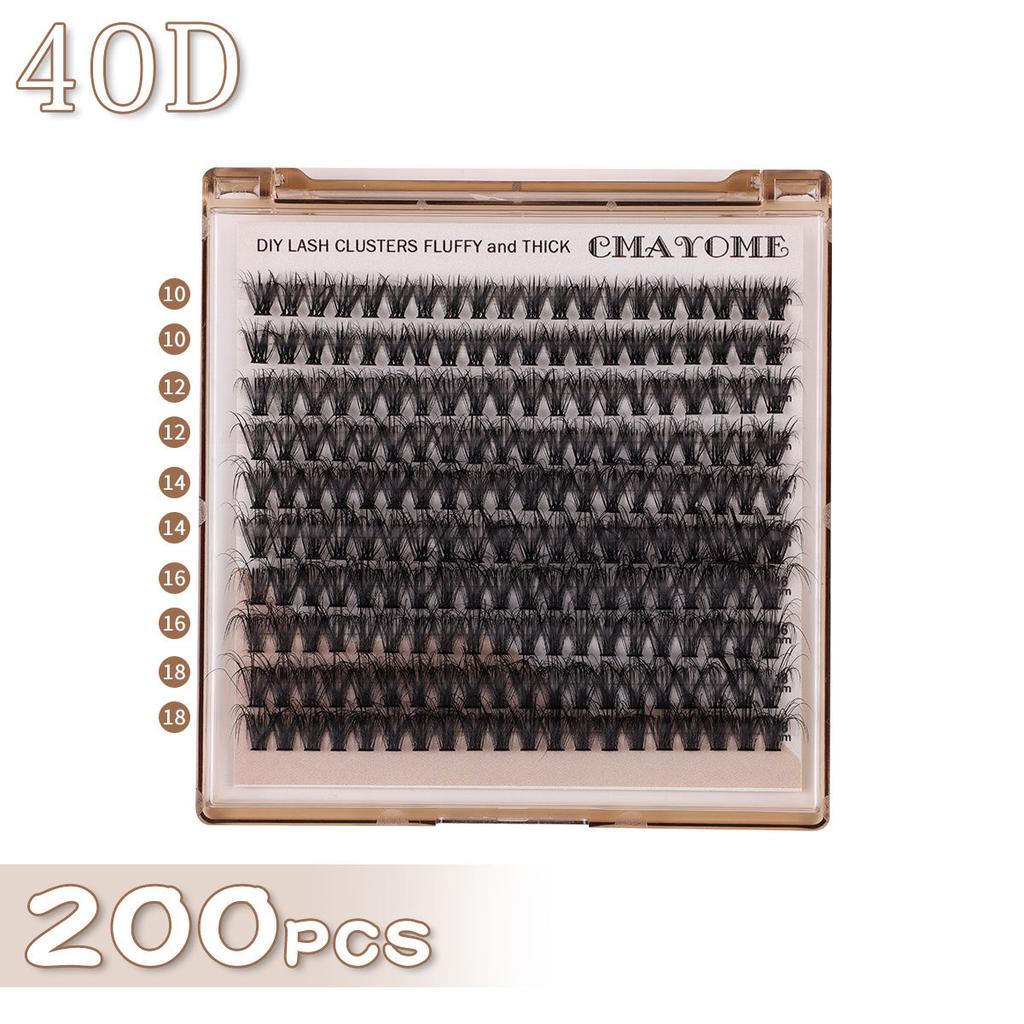 Dense D-Song Single-Cluster False Eyelashes 10-18Mm Daily Natural Curling Diy Segmented Grafting