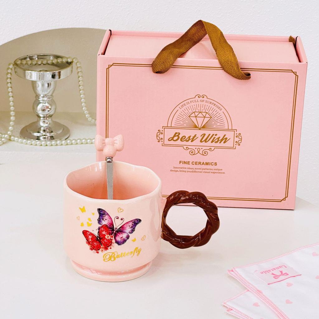 Кружка Папа Утка с крышкой Милая керамическая чашка Пара Девушка с высоким взглядом Сердце Подарок Девушка Чашка для воды